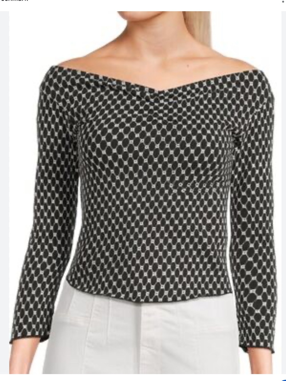 Free People Black and White Blouse